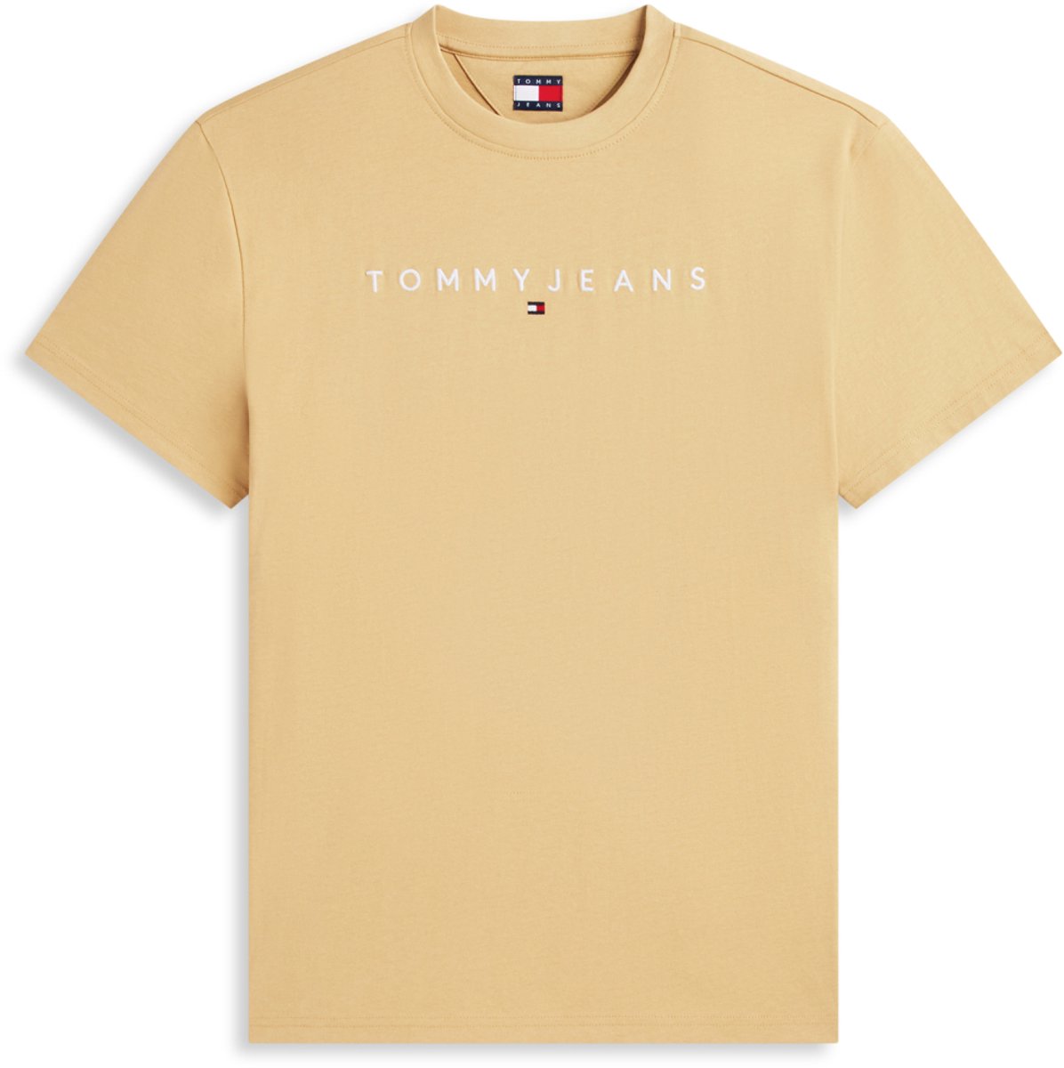 Tommy Jeans T-shirt Tjm Reg Linear Logo Tee Ext Dm0dm20744 Aca Sandy Mannen Geel