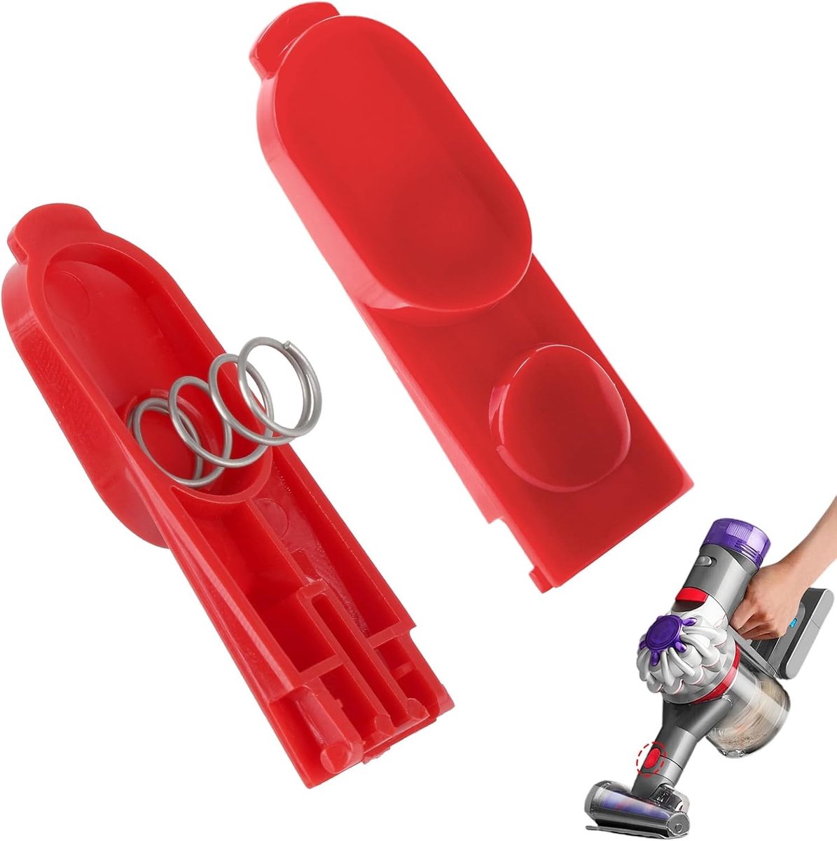 Set van 2 Veerclips voor Stofzuiger - Vervangingsonderdelen voor V7 V8 V10 V11 V15 - Eenvoudige Installatie, Duurzaam en Betrouwbaar