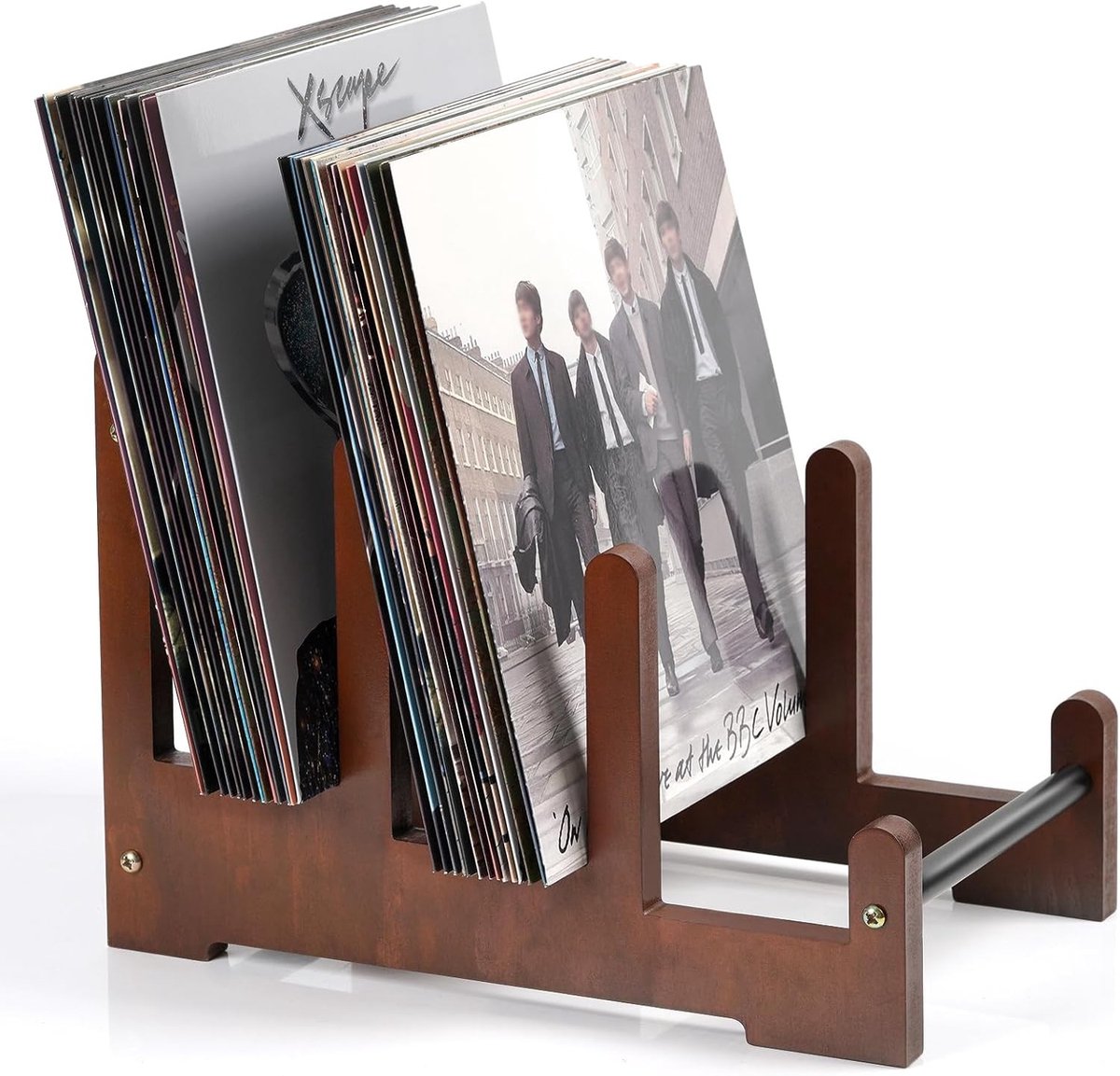 Moderne Vinyl Platenstandaard van Hout - Vinylopslag Rek 37 x 27 x 24 cm voor Platenverzameling en Decoratie