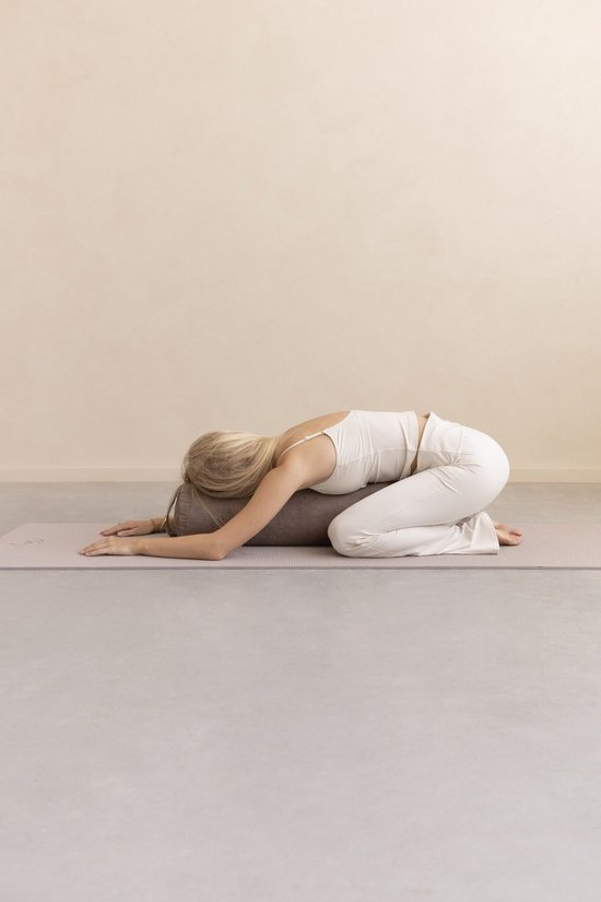 Yoga bolster eco rib taupe rond - Lotus — afbeelding 3