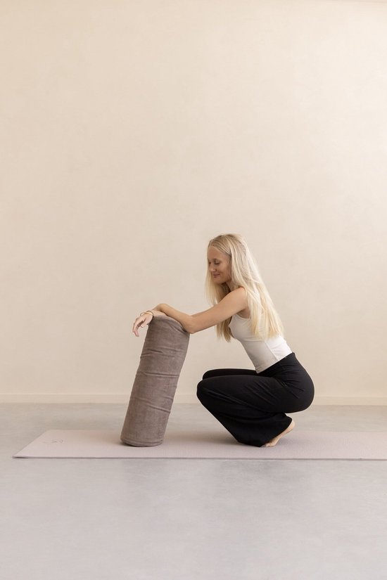 Yoga bolster eco rib taupe rond - Lotus — afbeelding 4