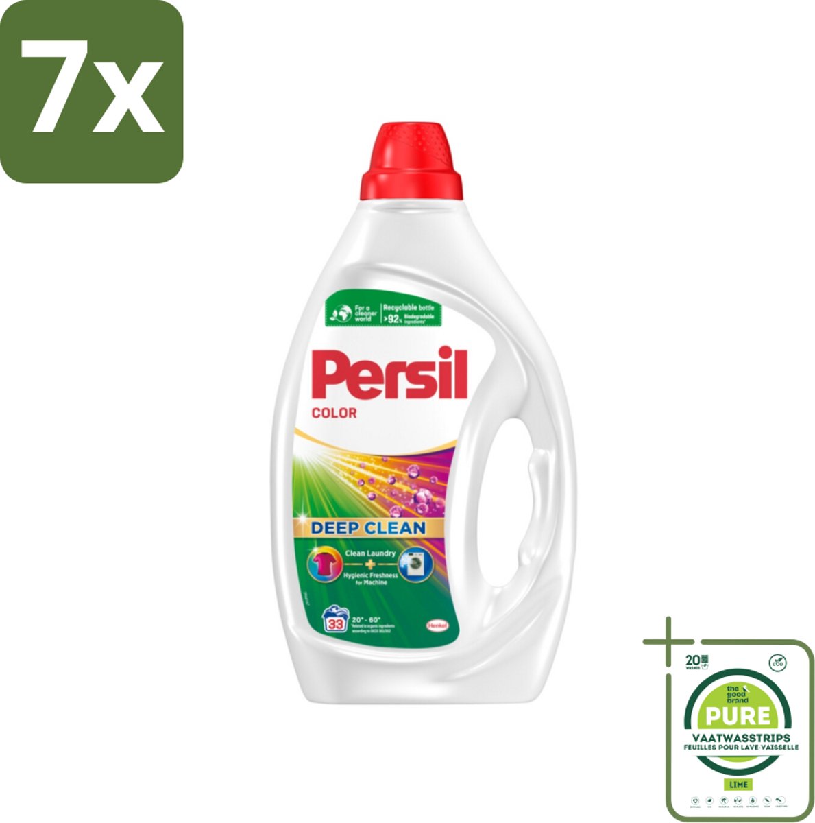 7 x Persil Color - Vloeibaar Wasmiddel - Gekleurde Was - 33 Wasbeurten - Grootverpakking - Wasmiddel - Gekleurde Was - Vlekken Verwijderen - Wasmachine - Frisheid