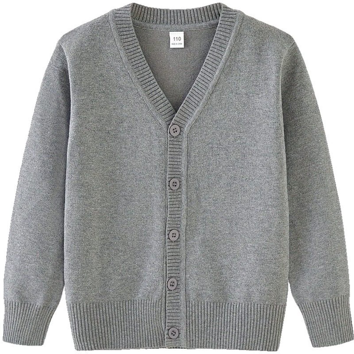 Currero Cardigan Jongens Vest Jongen Met Knopen Kinderen Warm Gebreid Vest Long 13-14 Jaar Grijs