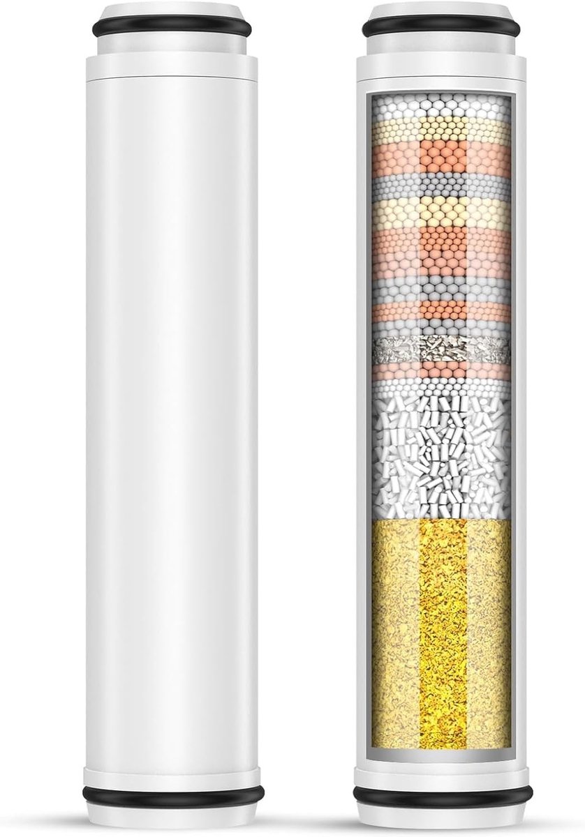 Set van 2 vervangfilters voor handdouche - Hoogwaardige waterfilter, eenvoudig te installeren en verbetert de waterkwaliteit