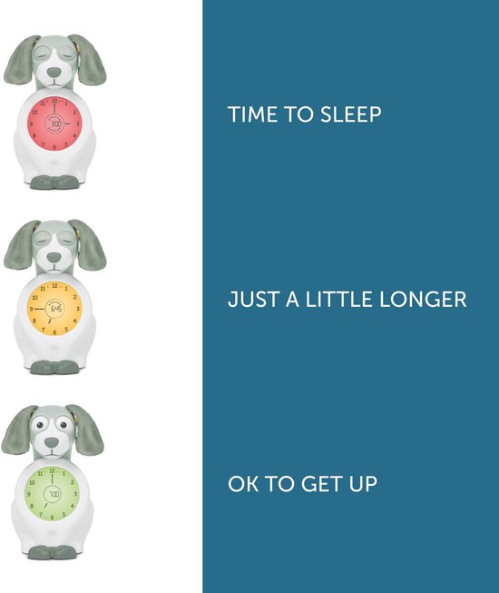 Kinderwekker Hond - Slaaptrainer Kind - Rustig Slapen - Oogjes Open/Dicht - 1 Stück - Groen — afbeelding 5