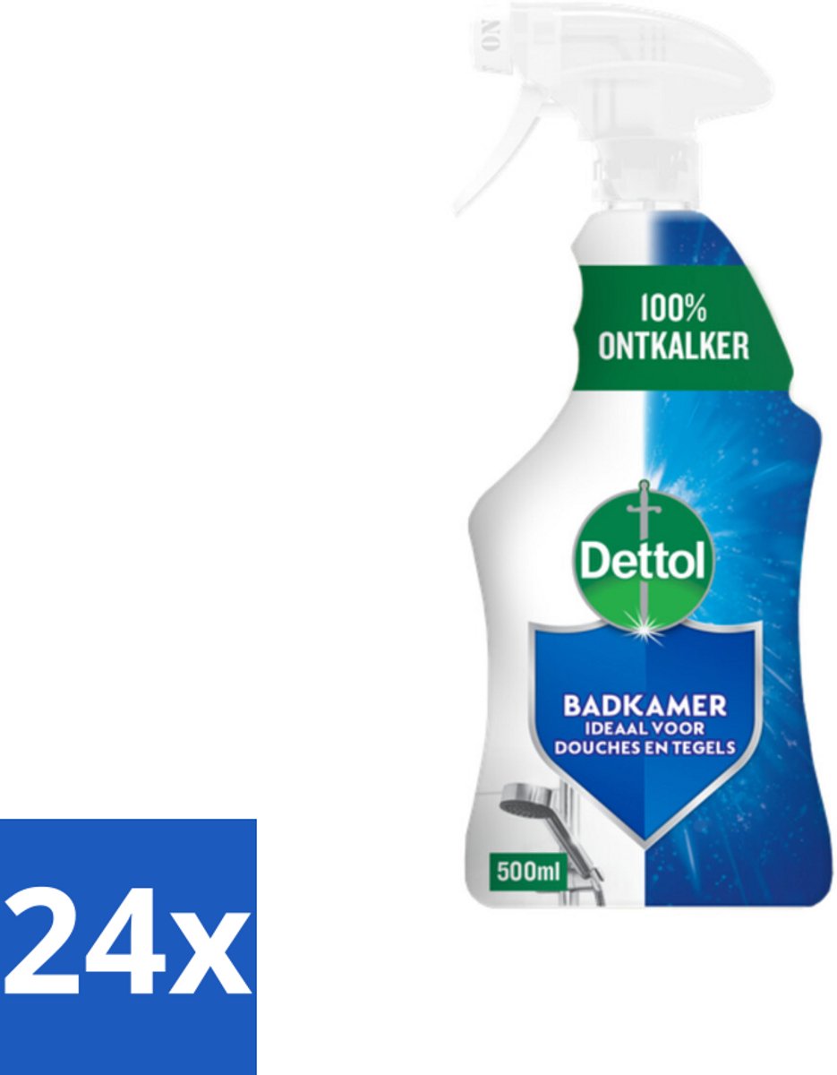 24 x Dettol Badkamerreiniger 500 ml - Badkamerreiniger - Kalkaanslag Verwijderen - Badkamerschoonmaak - Schoonmaakspray - Glans
