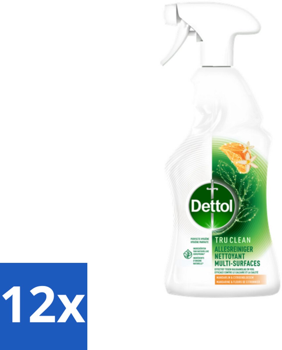 12 x Dettol Allesreiniger Spray Mandarijn & Citroenbloesem 500 ml - Allesreiniger - Schoonmaakspray - Keukenreiniger - Badkamerreiniger - Natuurlijke Reiniging