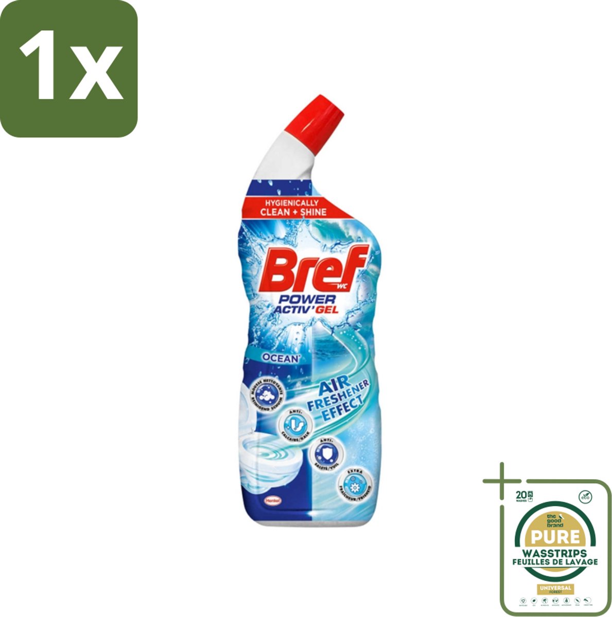 1 x Bref WC - Power Activ+ - Toiletreiniger - Anti-Kalk - Oceaan - 700 ml- Toiletreiniger - Hygiëne - Glans - Reiniging - Kalk