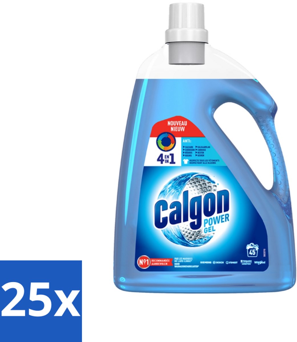 25 x Calgon Ontkalkingsgel Wasmachines 2,25 liter - Wasmachine Reinigen - Ontzakingsgel - Kalkaanslag - Wasmachine Beschermen - Wasmiddelresiduen