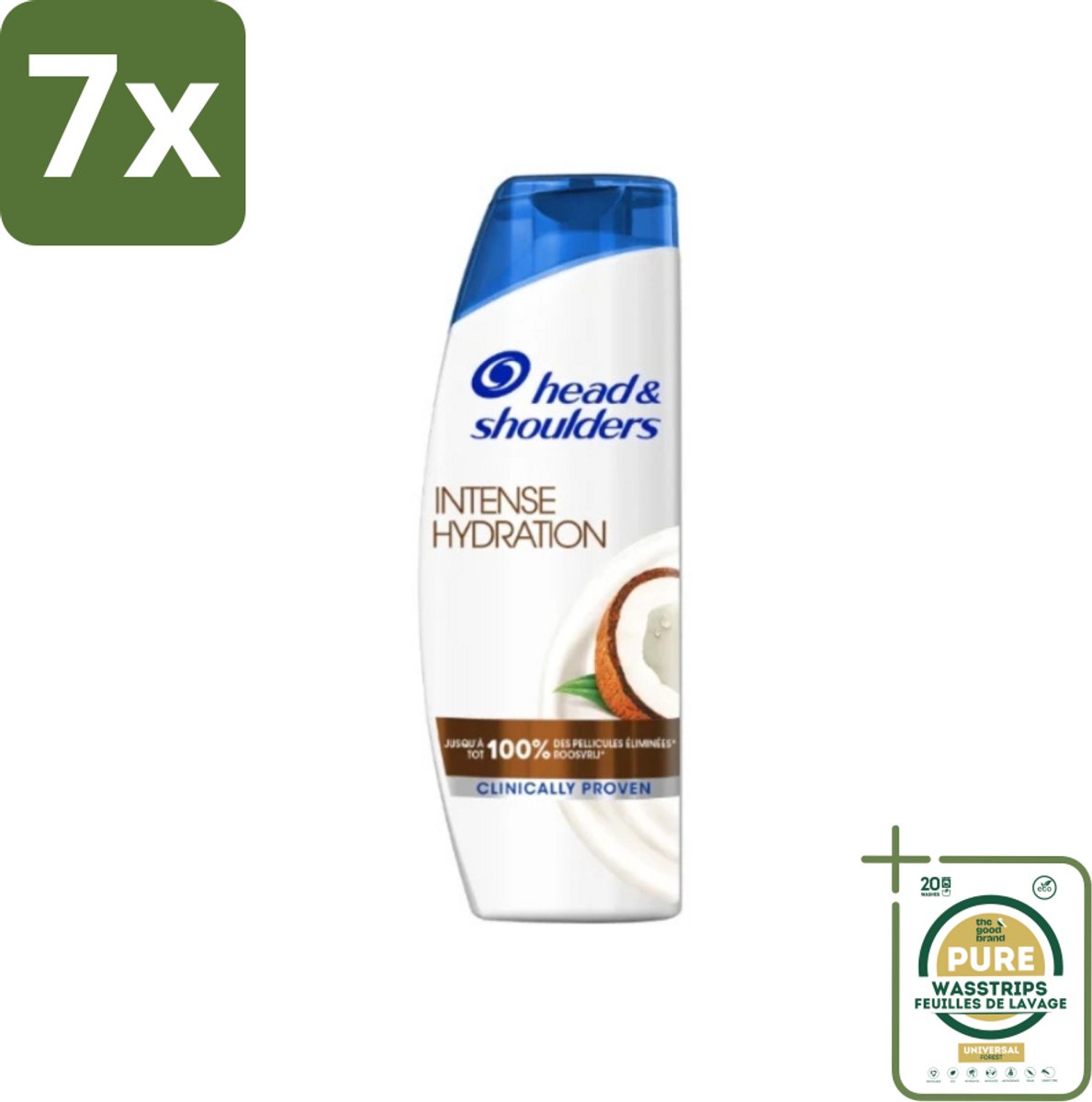 7 x Head & Shoulders - Anti-Roos Shampoo - Intense Hydration - Met Kokosolie - 285 ml - Grootverpakking - Anti-roos Shampoo - Roosvrij Haar - Gezonde Hoofdhuid - Kokosolie Shampoo - Hydraterend Shampoo