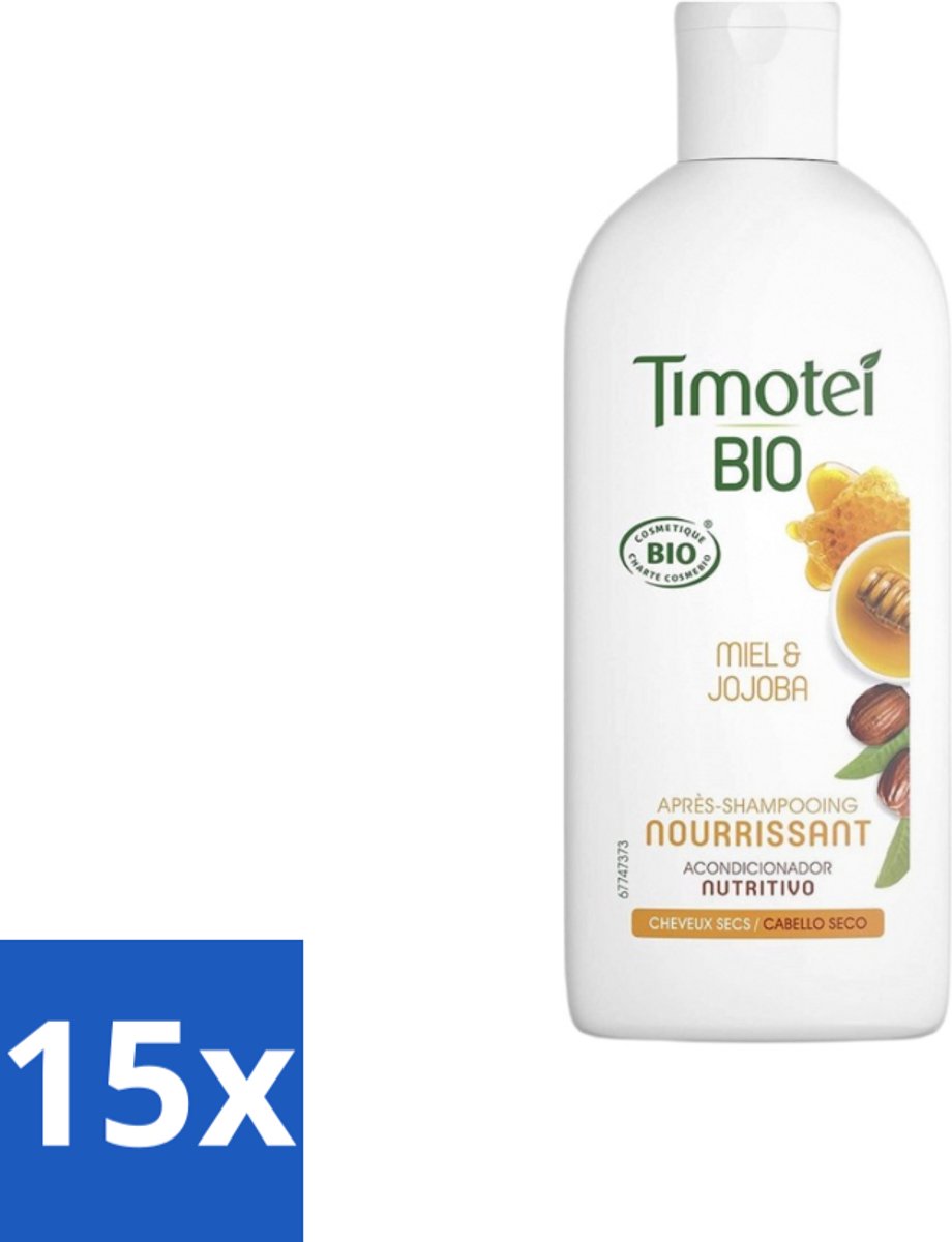 Timotei - Crèmespoeling - Honing & Jojoba - Biologisch - Droog Haar & Droge Hoofdhuid - 250 ml - Bulkverpakking - 15 stuks