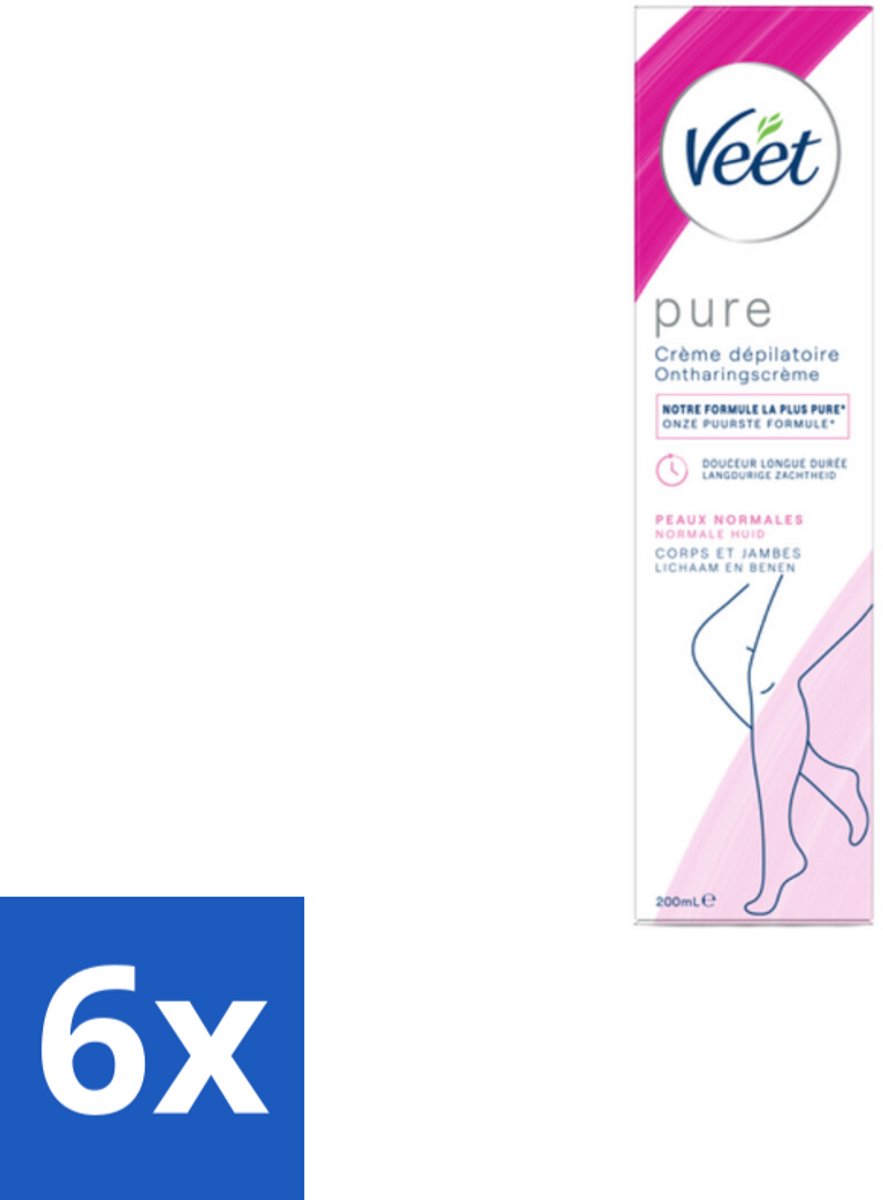 6 x Veet - Minima - Ontharingscrème - Normale Huid - 200ml - Ontharingscrème - Veet - Gladde Huid - Zachte Huid - Ontharen Benen