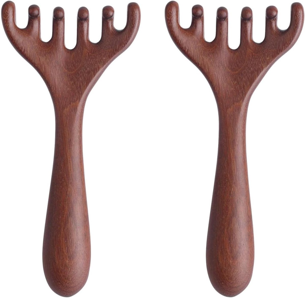Set van 2 Houten Hoofdmassagers - Massagekam voor Diepe Ontspanning, Stressverlichting en Verzorging, Perfect Cadeau voor Vrouwen