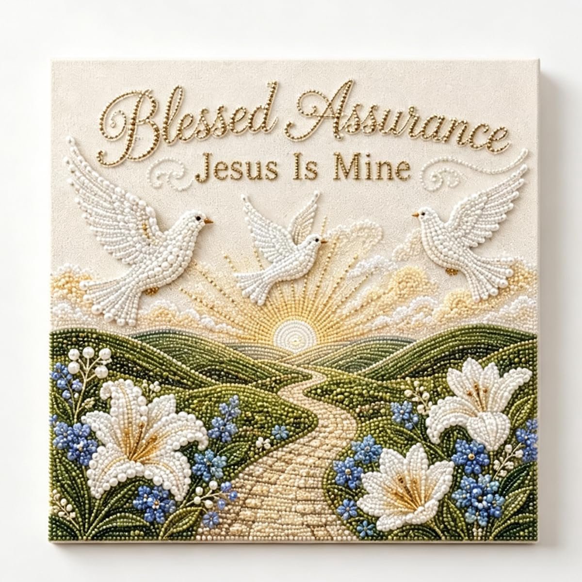Casalora® Heilige Hymne Parel Diamond Painting – DIY 3D Geloofskunstwerk – Christelijke Wanddecoratie op Canvas – Creatieve Hobby voor Beginners en Volwassenen – Religieuze Decoratie – 20 × 20 cm