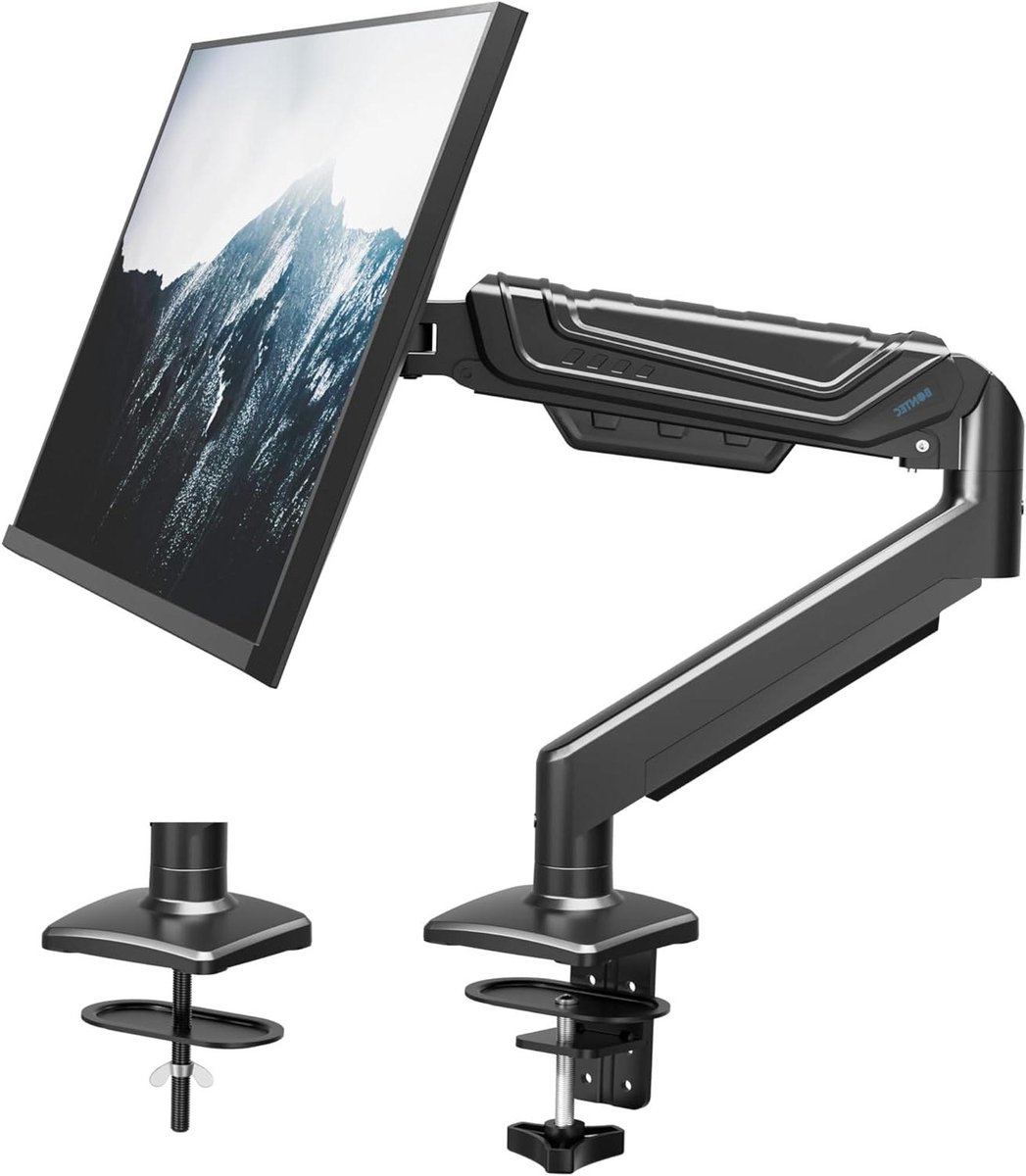 Monitorstandaard - Beeldschermhouder - Ergonomisch werken - Gasveerarm verstelling - 15-34 inch - Zwart