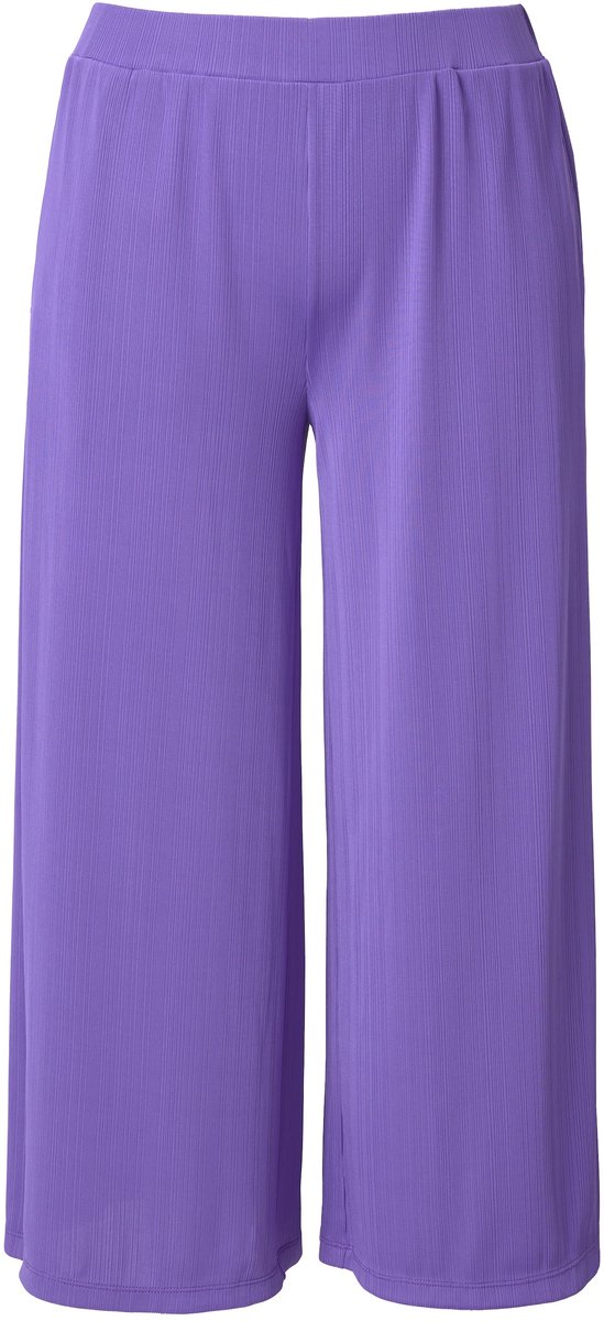 Ulla Popken - Dames - Culotte structuur kuitlengte rechte pijpen - Purper - Maat 42+