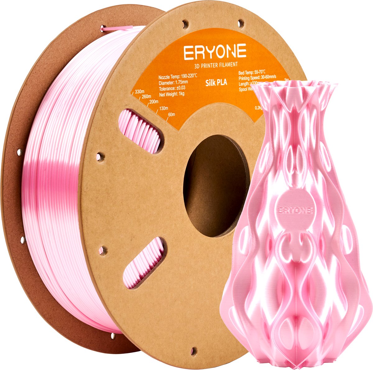 Eryone Silk Pink - PLA Filament - 1Kg 1.75mm - Voor 3D-printer en 3D-pen - Roze
