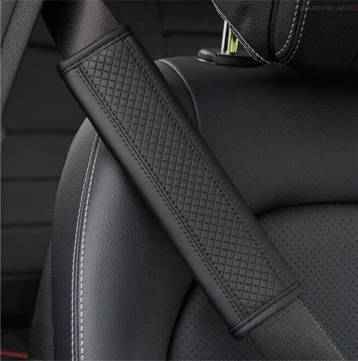 Autogordelhoezen - Gordelkussens - Comfortabel Rijden - Zacht Ademend Materiaal - 2 stuks - Zwart