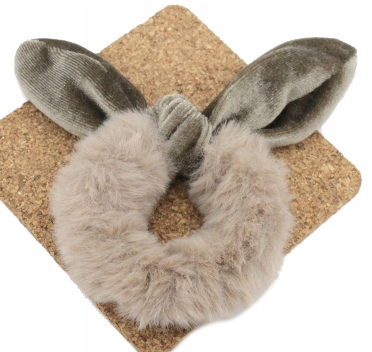 Merkloze Haarband met Pluche Oren - Beige