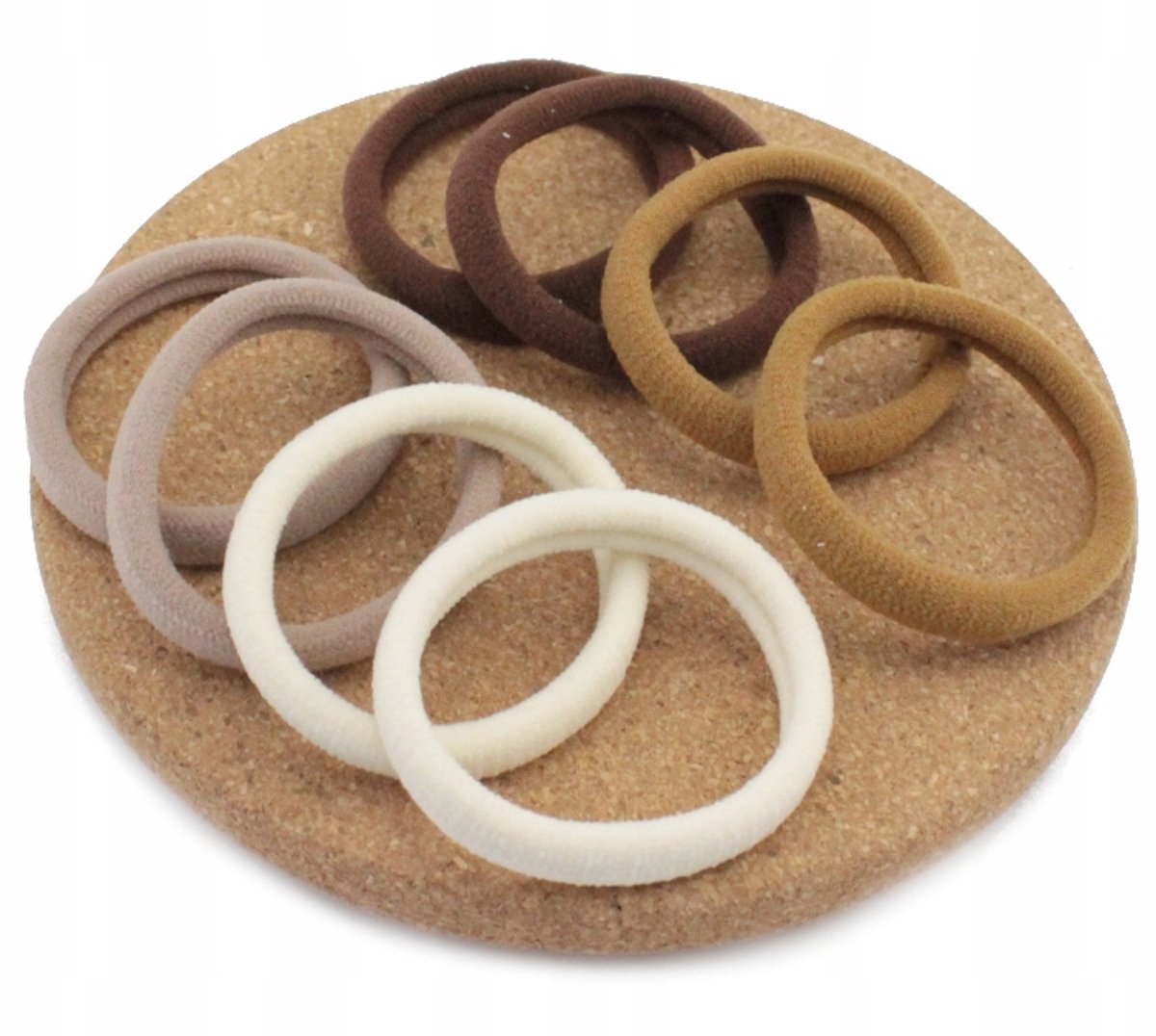 Lycra haarbandjes set 8 stuks - beige mix