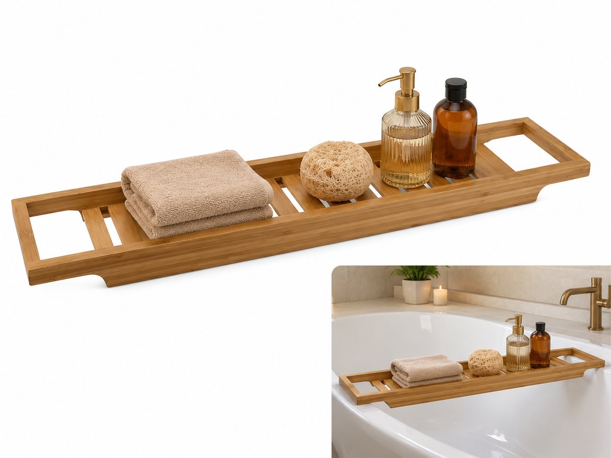 HEM bamboe badrek 64,5 x 15 cm - Badplank voor badkuip