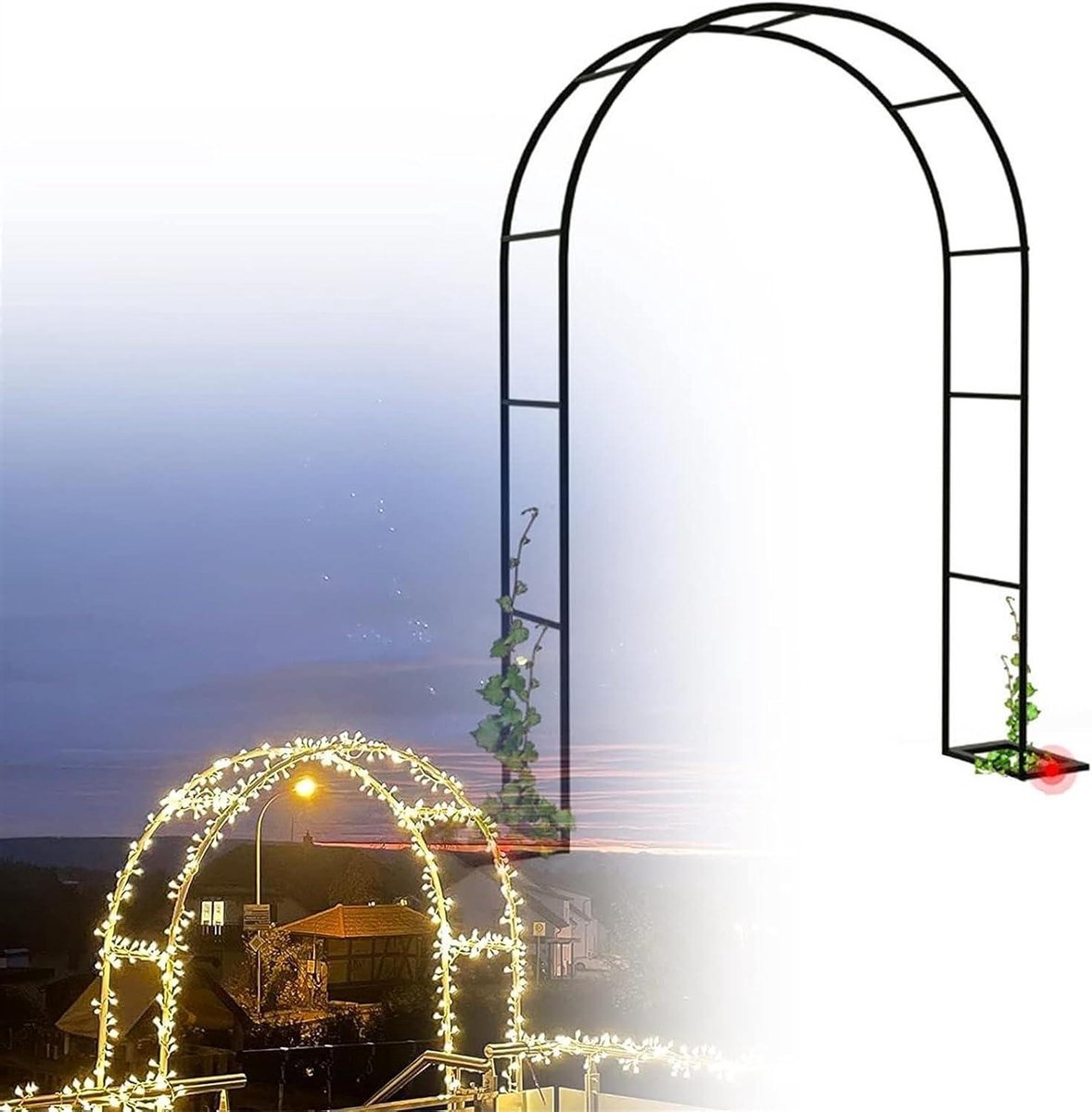 Metalen Tuinboog - Decoratieve boog - Klimplanten Ondersteunen - Roestvrij Staal - 200 x 230 cm - Wit