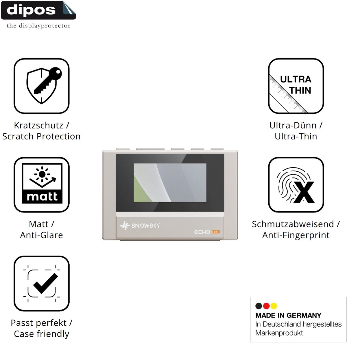 dipos – 4x Matte Beschermfolie geschikt voor FiiO SnowSky Echo | Krasbestendige & antireflecterende Screenprotector Ultra-Thin