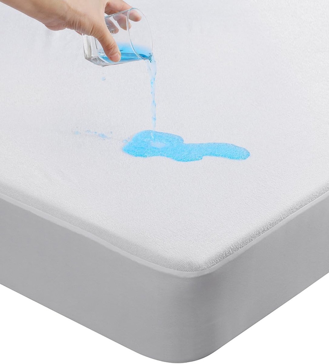 Waterdichte Matrasbeschermer van Bamboe - Absorberend, Ademend en Comfortabel - 90x200cm, Bescherming tegen Vlekken en Allergieën