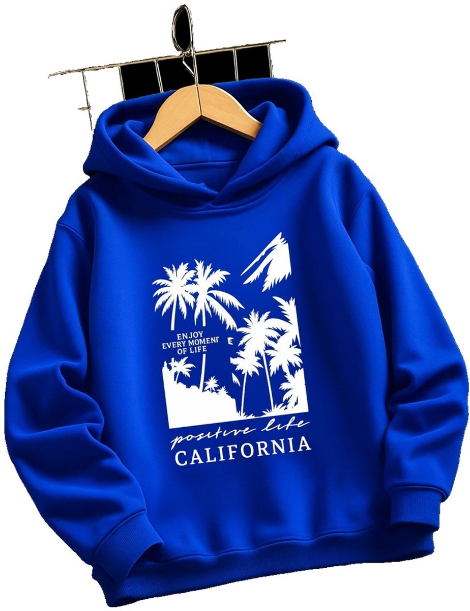 Currero Hoodie Jongens Warme Hoodie Met Capuchon Comfortabele Sweater Casual Trui Pullover Jongenstrui 5-6 Jaar Blauw