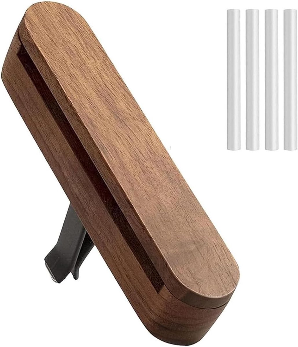 Elegante natuurlijke luchtverfrisser van walnoothout voor aromatherapie, auto-accessoire voor frisheid en welzijn in het interieur, geurdispenser voor een aangename rijervaring