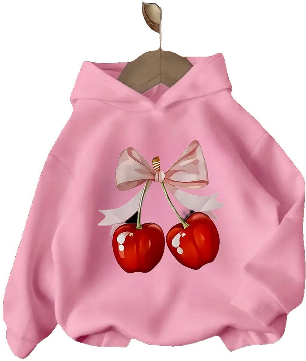 Currero Hoodie Meisjes Warme Hoodie Met Capuchon Comfortabele Sweater Meisje Casual Trui Pullover Meisjestrui 7-8 Jaar Rode Roos