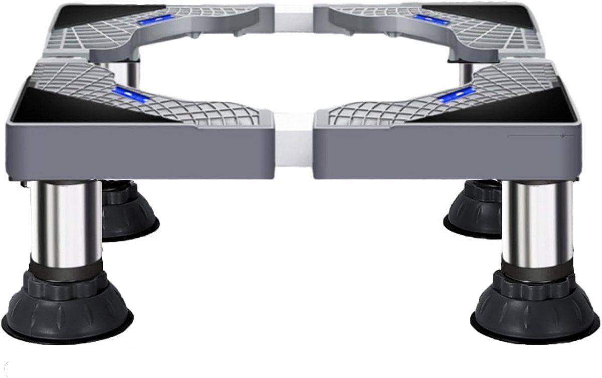 Verstelbare wasmachinebasis met versterkte voeten, geschikt voor wasmachines en drogers, 200 kg draagvermogen, hoogte en breedte instelbaar (40-60 cm, 16-19 cm)