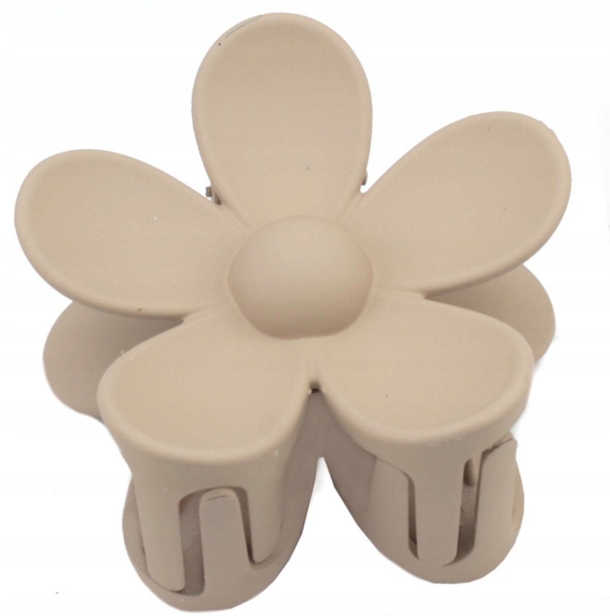 Grote Matte Nude Haarclip met Bloem - Stijlvolle Accessoire
