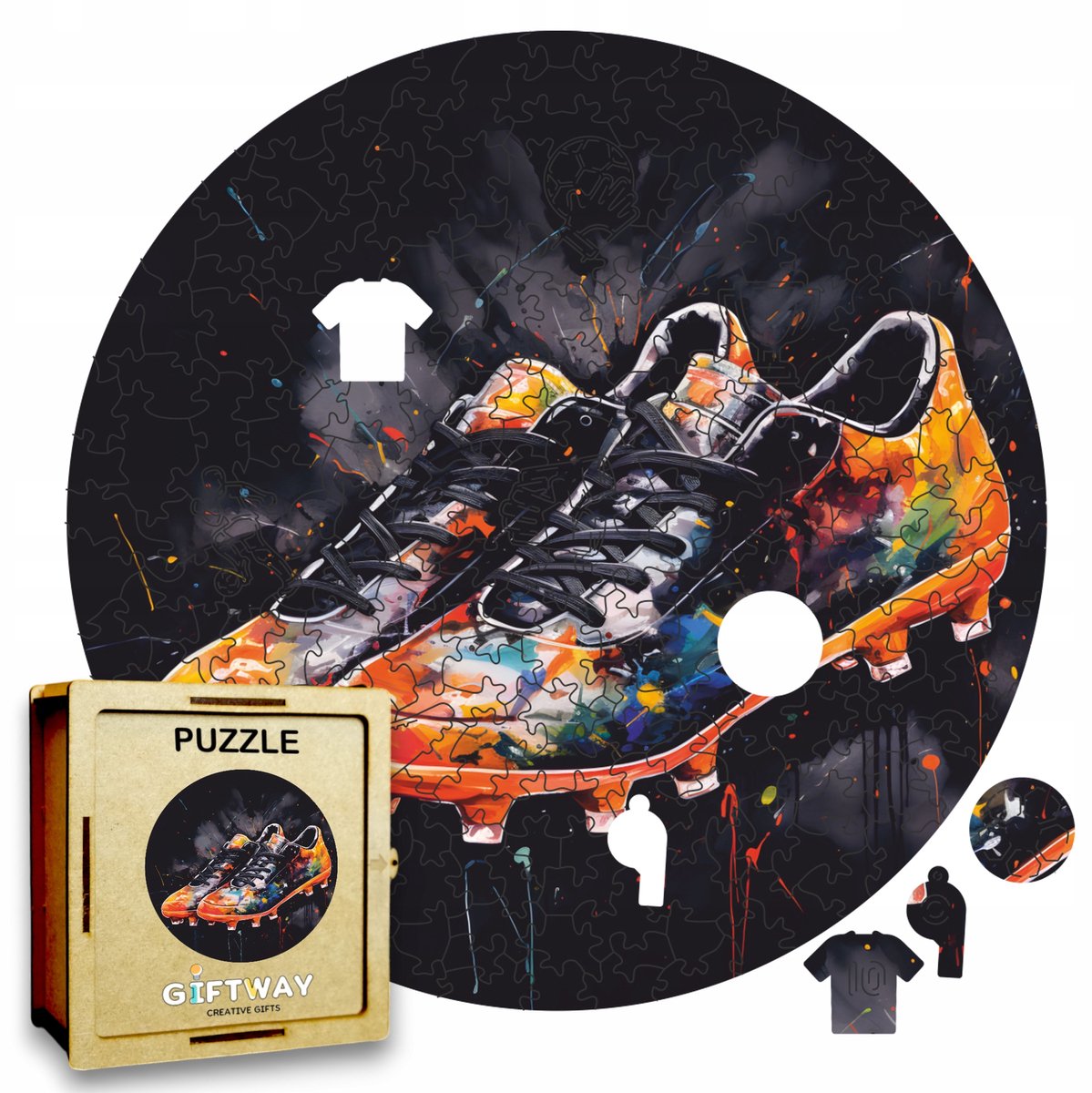 Houten Voetbal Puzzel 215 Stukjes - Unieke Vormen