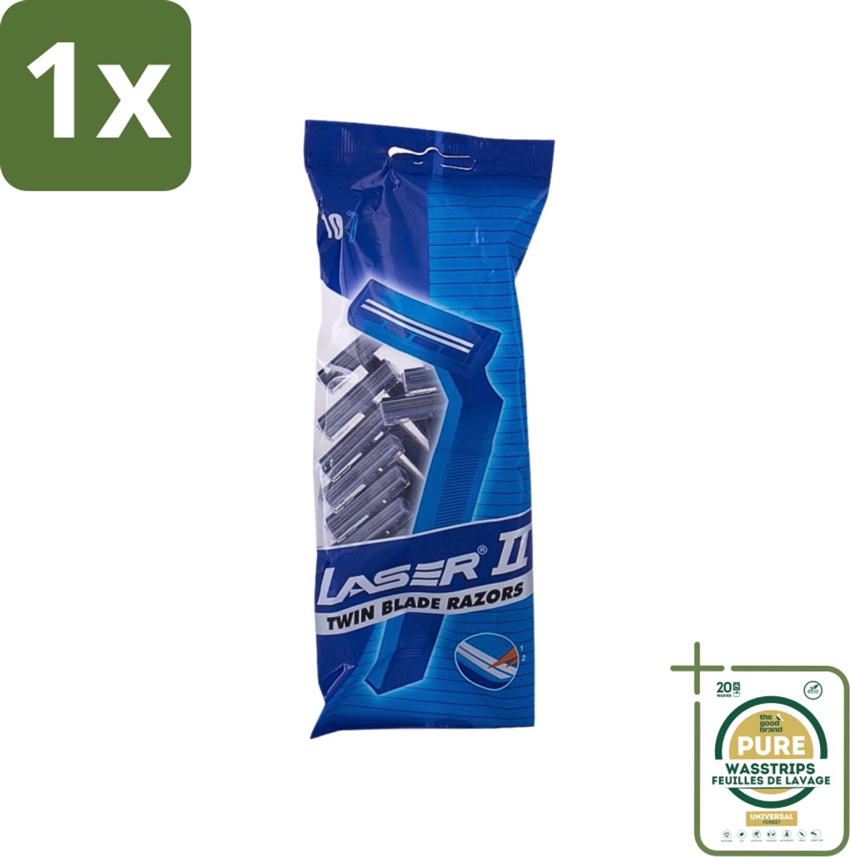 1 x Laser 2 - Ready Razor - Wegwerp - Voor Mannen - 10 Mesjes- Scheermesjes - Wegwerp Scheermesjes - Laser 2 Scheermesjes - 2-bladige Scheermesjes - Scheerbeurt