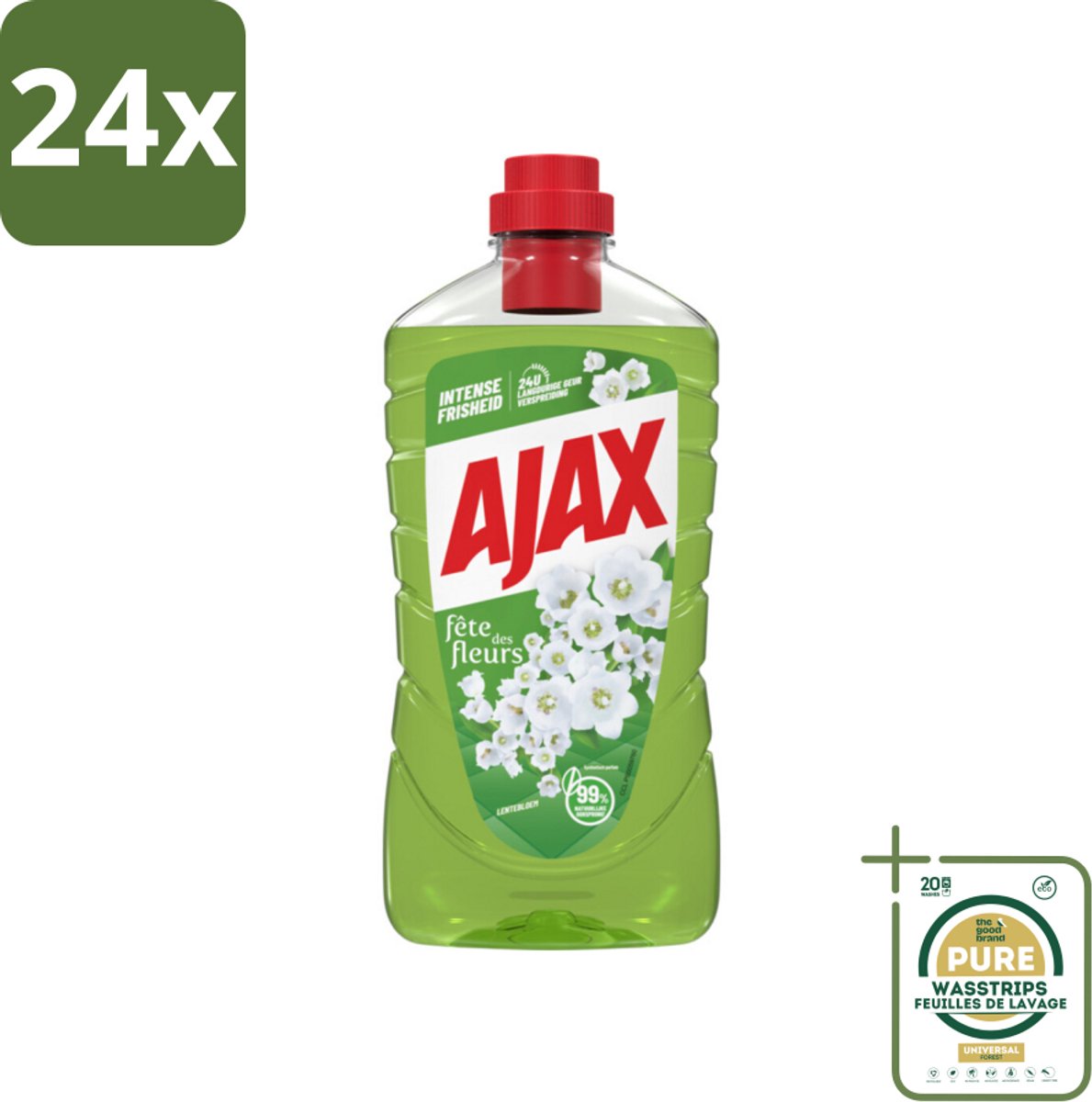 Ajax Allesreiniger Fête des Fleur Lentebloem 1 liter - Voordeelverpakking - 24 stuks - Frisheid - Lentebloem