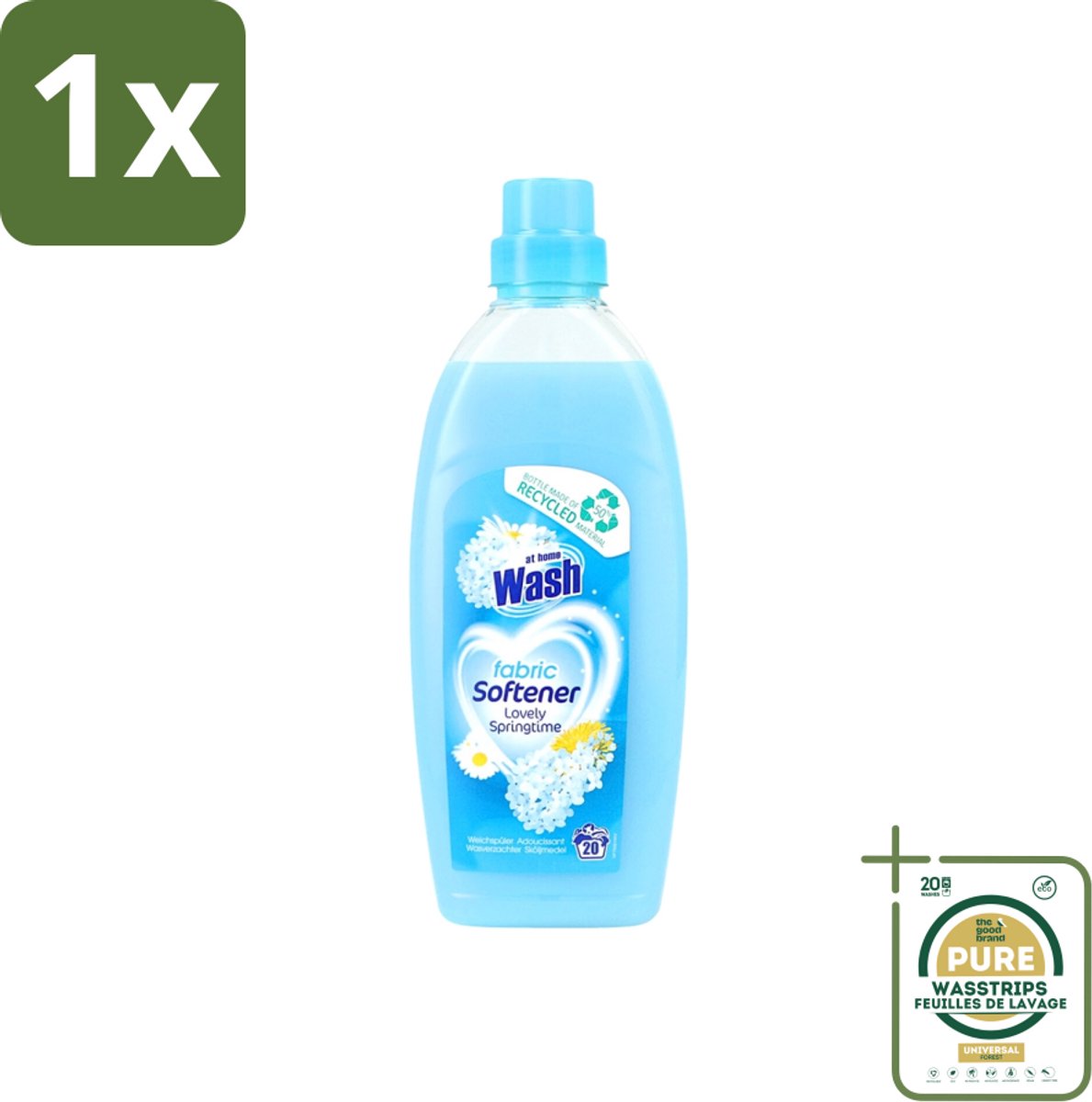 1 x At Home - Wash - Wasverzachter - Lovely Springtime - 20 Wasbeurten- Wasverzachter - Wasverzachter Voor Kleding - Wasverzachter Voor Alle Stoffen - Wasverzachter Fris - Wasverzachter Geur
