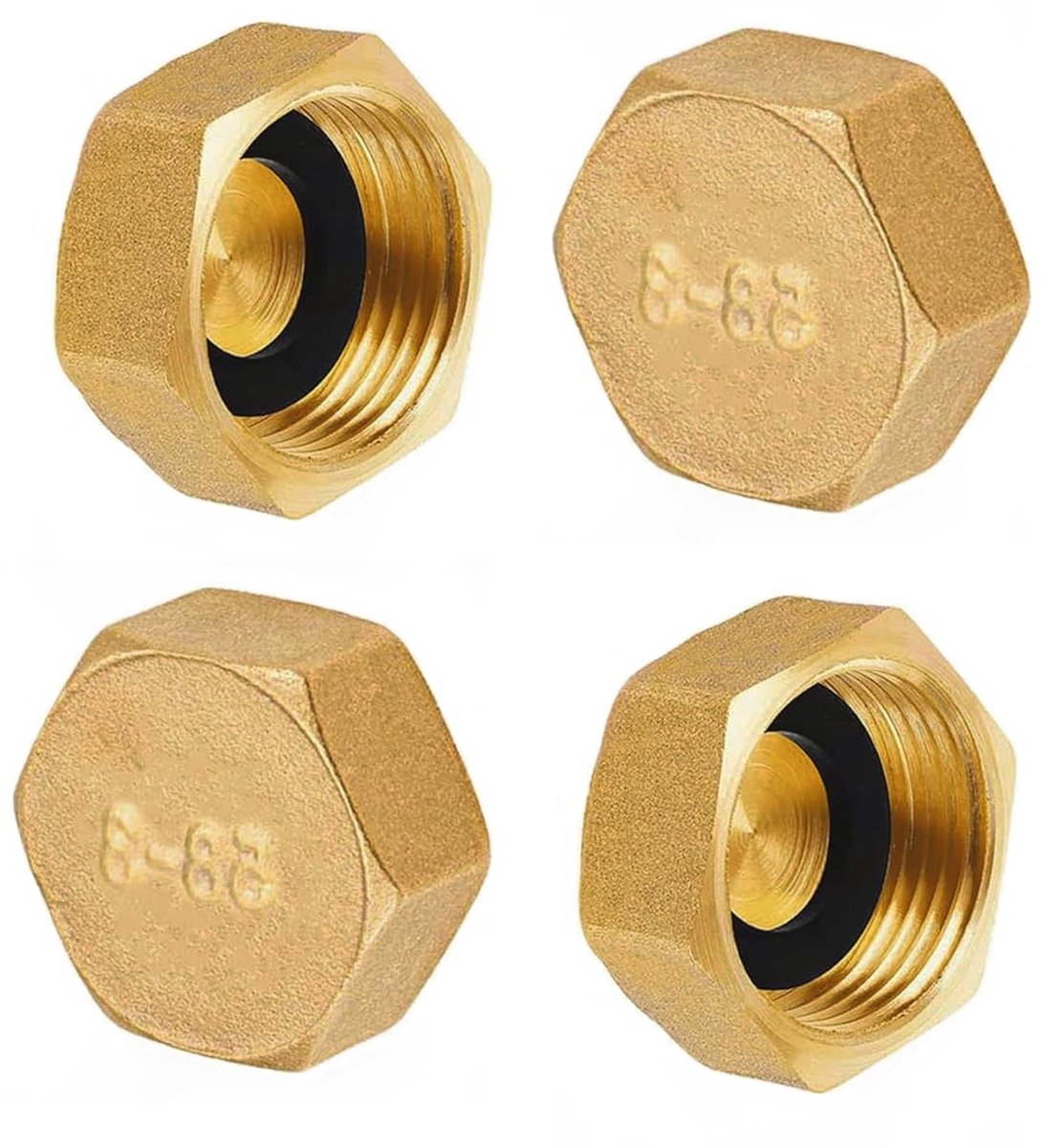 Elzusha - Set van 4 Messing Caps voor Slangen en Verwarming