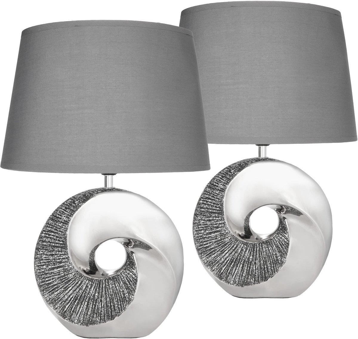 Elzusha - Set van 2 Moderne Tafel- of Bedlampen met Keramische Basis