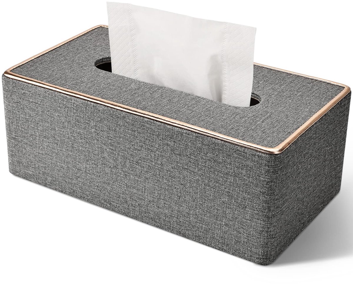 Elzusha - PU Leren Tissuebox met 4 Bijpassende Onderzetters