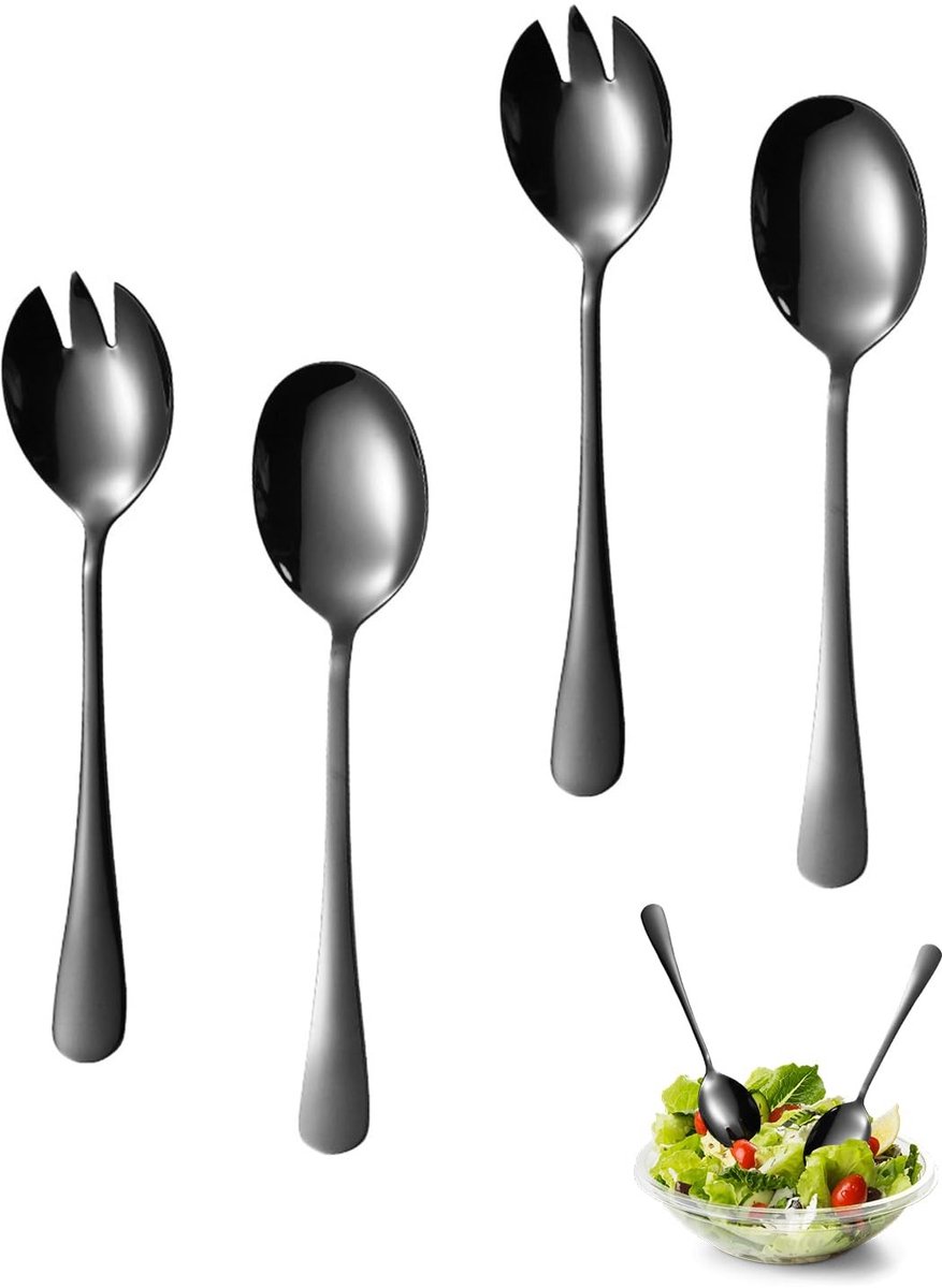 Elzusha - Set van 4 Kooklepel en Vorken voor Salades
