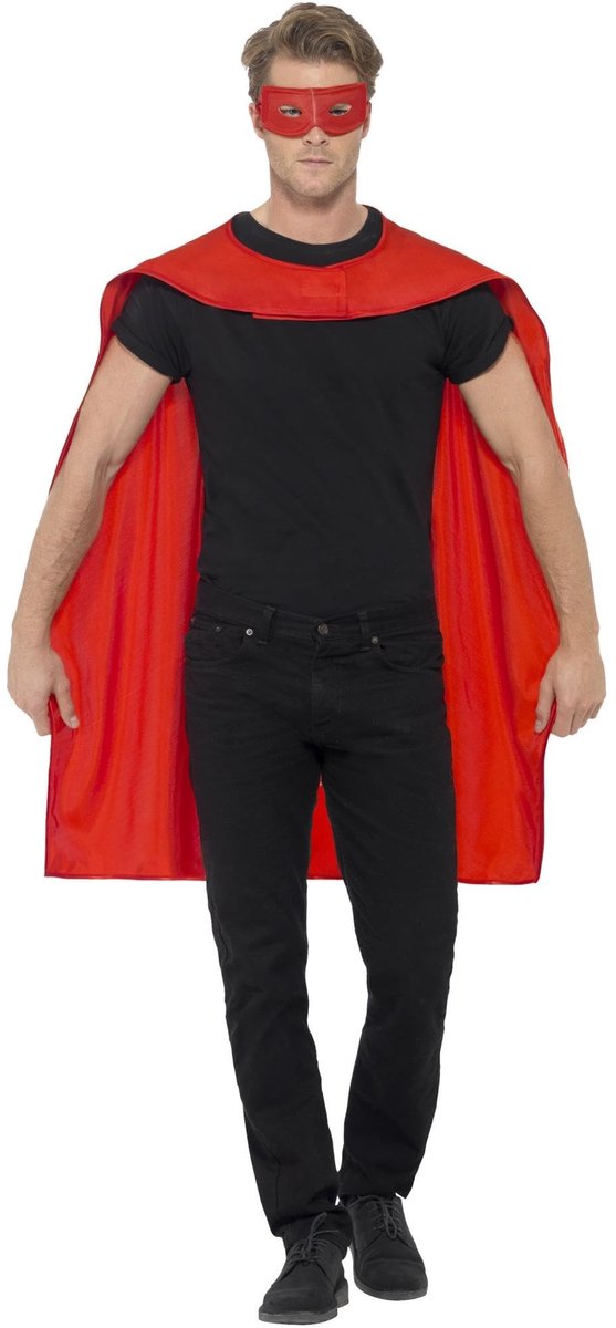Elzusha - Rode Cape met Oogmasker voor Feestjes