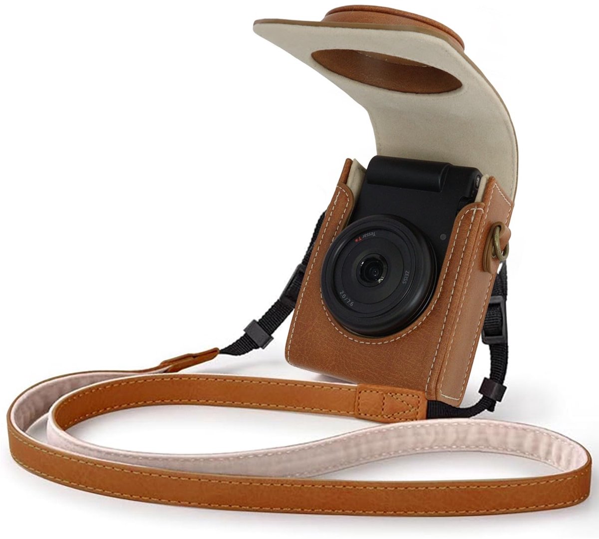 Elzusha - Retro Lederen Camera Case voor RX100 en GR Series