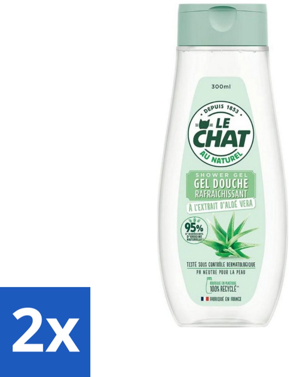 Le Chat - Douchegel - PH Neutraal - Met Extract Van Aloë Vera - Verfrissend - 300 ml - Voordeelverpakking - 2 stuks