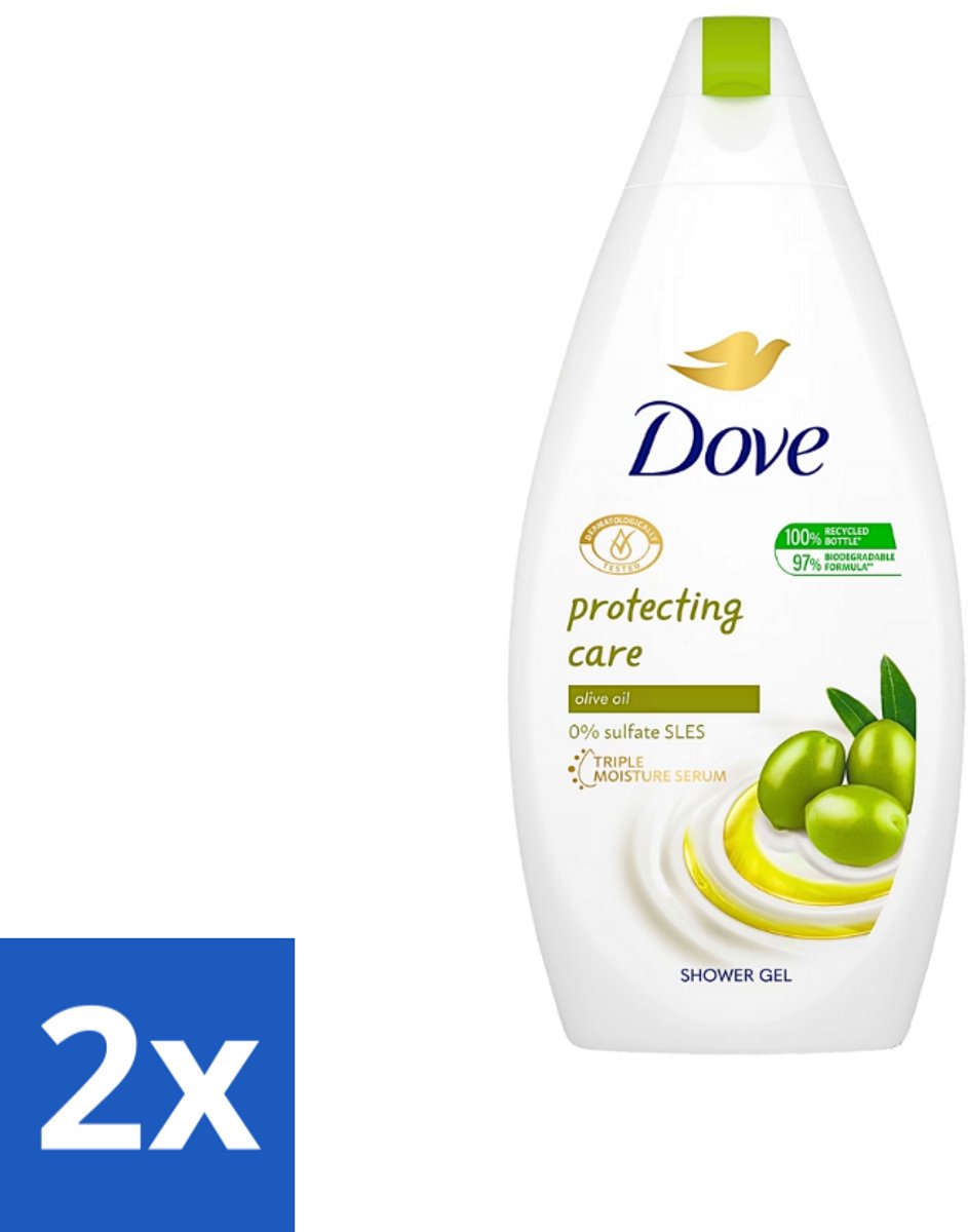 Dove Protecting Care - Douchegel - Olijfolie - Sulfaatvrij - 450 ml - Voordeelverpakking - 2 stuks