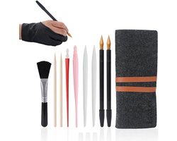 EGOSKY Scratch Schilderen Art Tool, 11 stuks krabben tekening gereedschap set, inclusief kunstenaar handschoen - ShopVlot