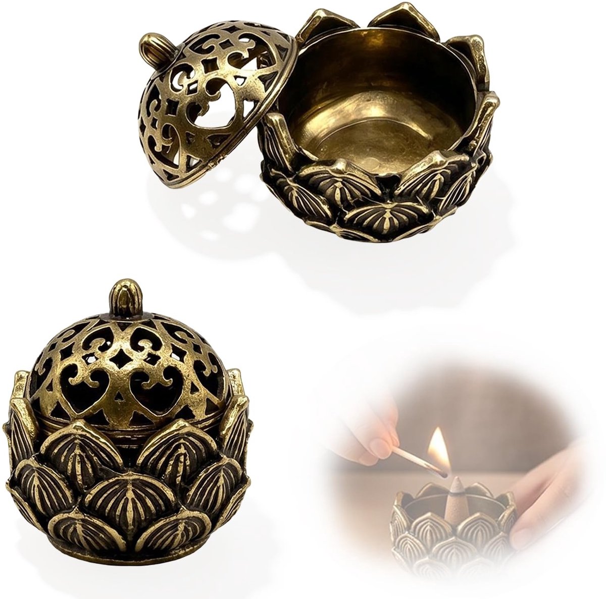 Solidchoice - Wierookhouder met Lotusdesign voor Stijlvolle Decoratie