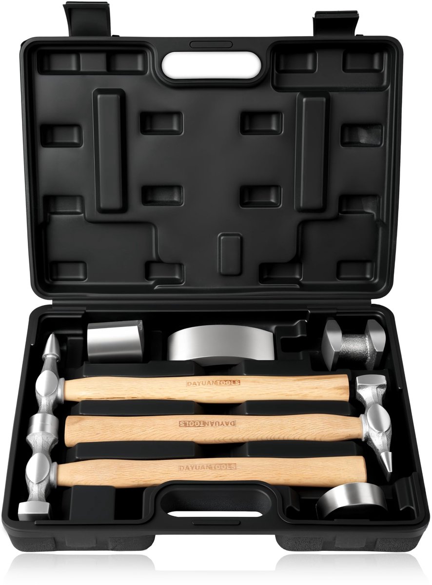 Solidchoice - 7-delige Auto Body Repair Hammer en Dolly Set - Professioneel Herstelgereedschap