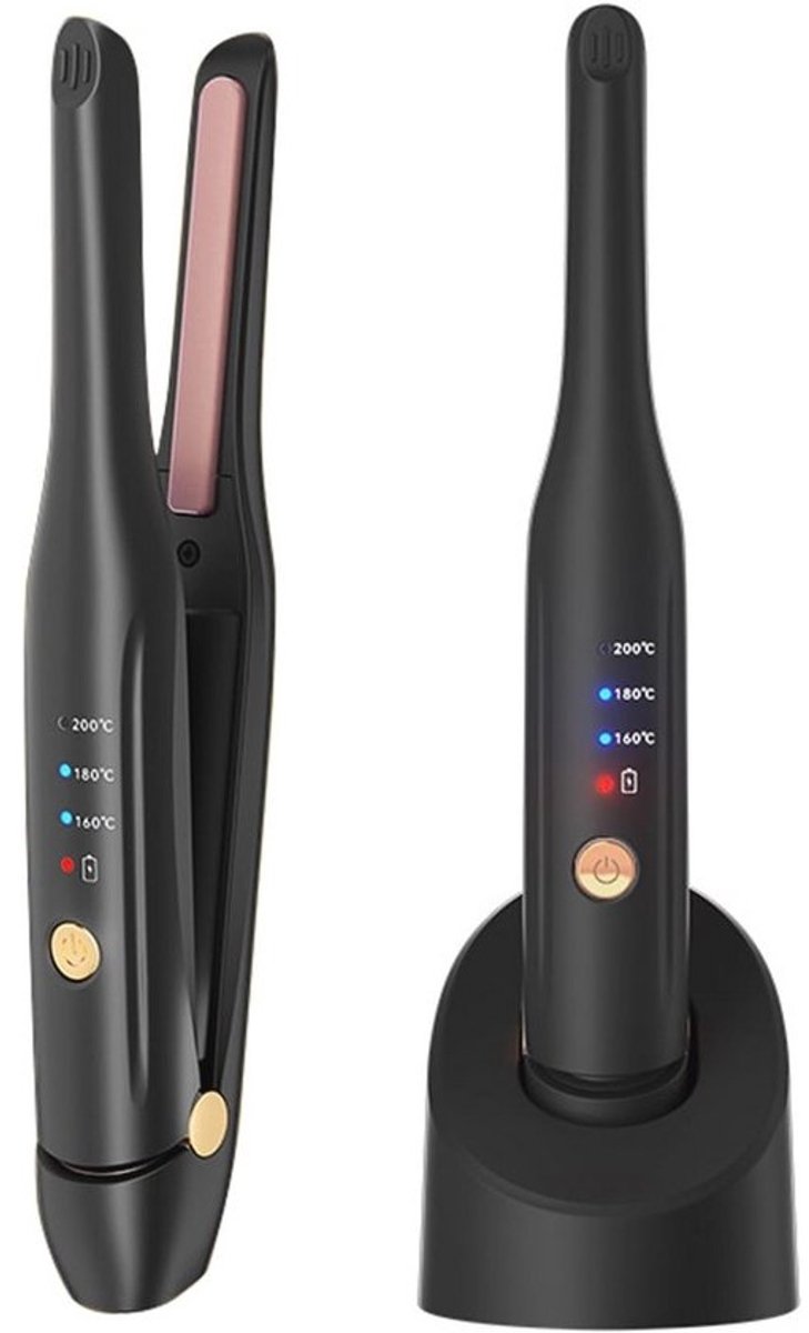Draadloze 2-in-1 Stijltang en Krultang met Keramische Platen en USB-C Oplader