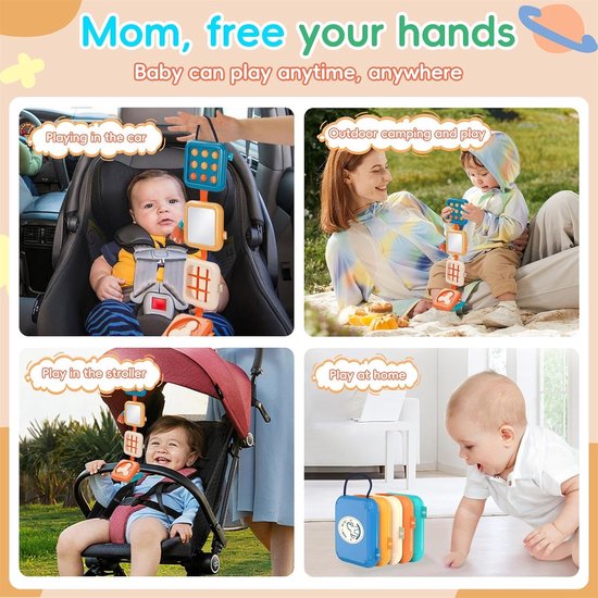 VONKELIOS® Busy Board Activiteitenbord - 8‑in‑1 Montessori Sensorisch Speelgoed voor 1‑jarige Peuters - Educatief Reisspeelgoed, Geschikt voor Thuis en Onderweg van VONKELIOS® — afbeelding 4